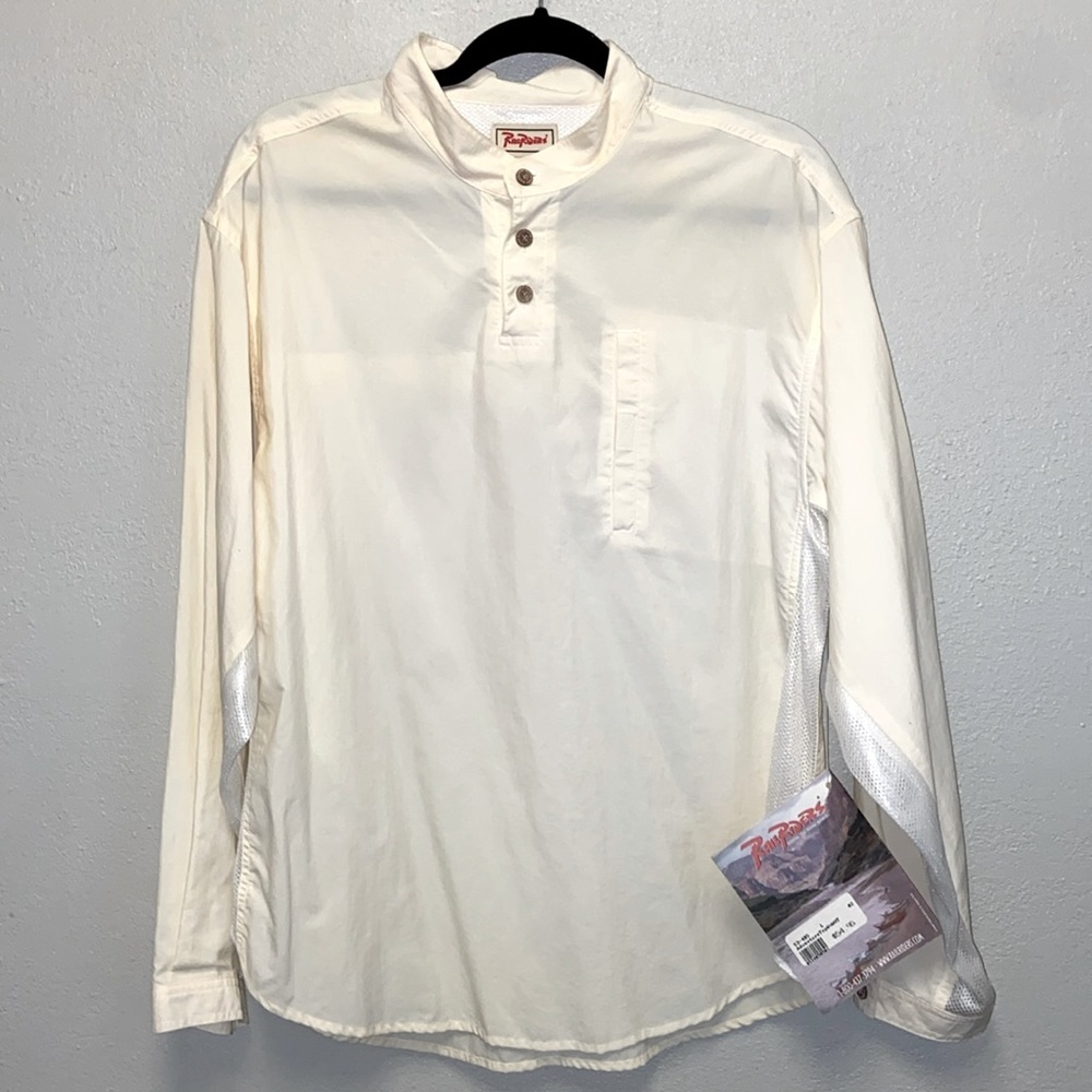 Rail Riders NWT Adventure White Lightweight Quick Dry Outdoor Henley Shirt 3039